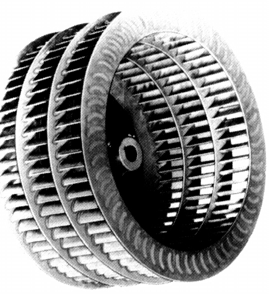 Multiblade fan blower wheel impeller for high temperature plug fan